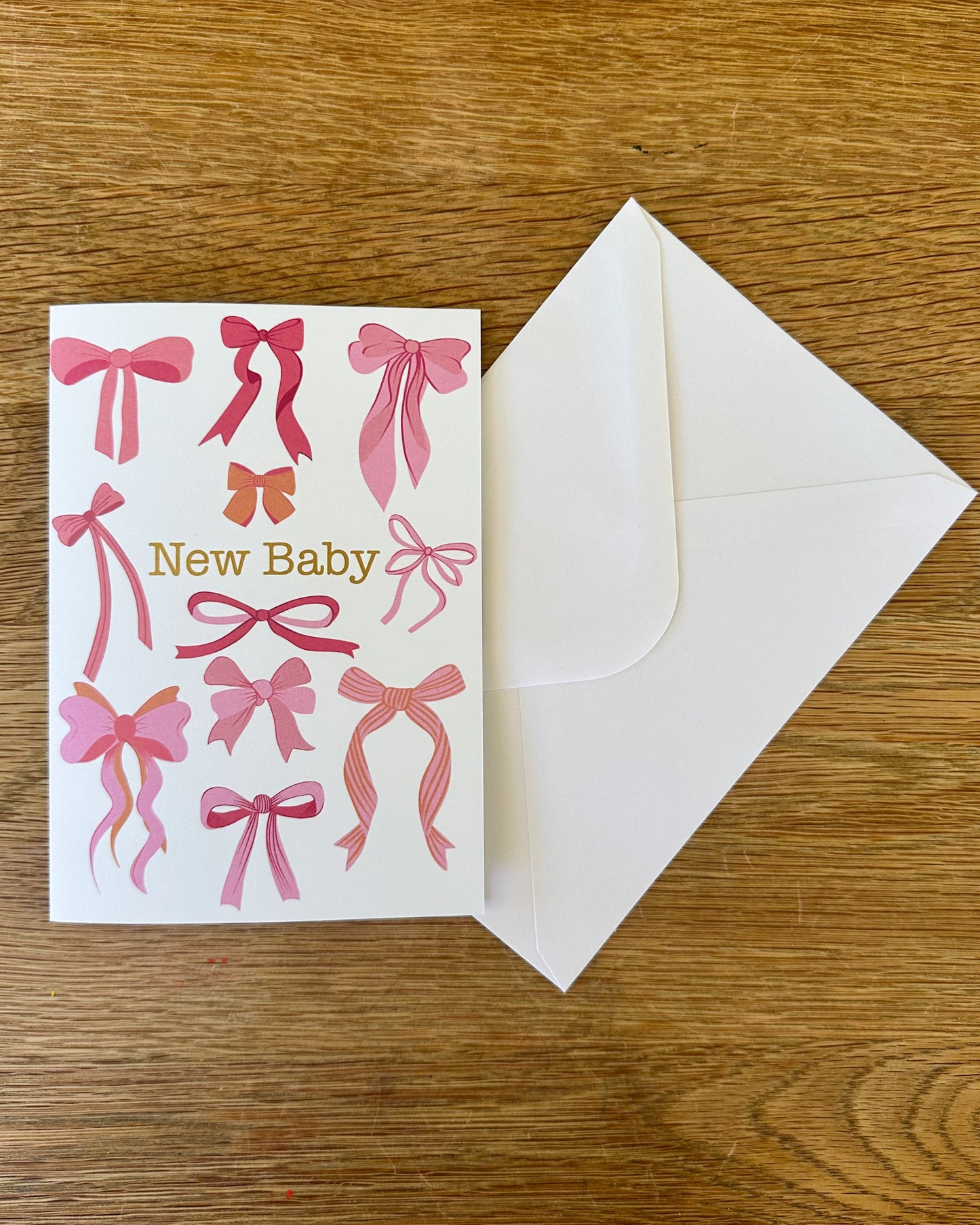Card - New Baby- Pink Bows