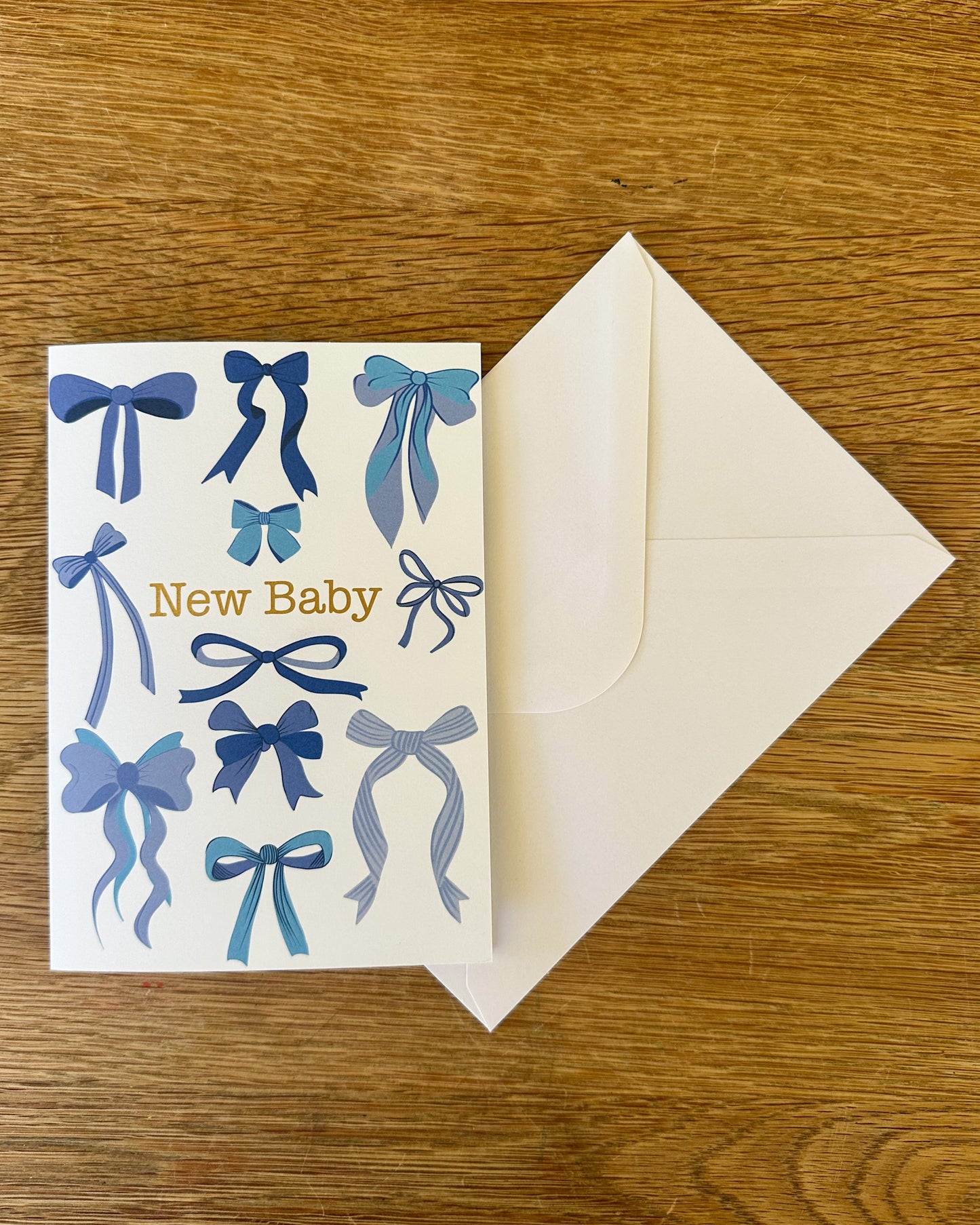 Card - New Baby- Blue Bows