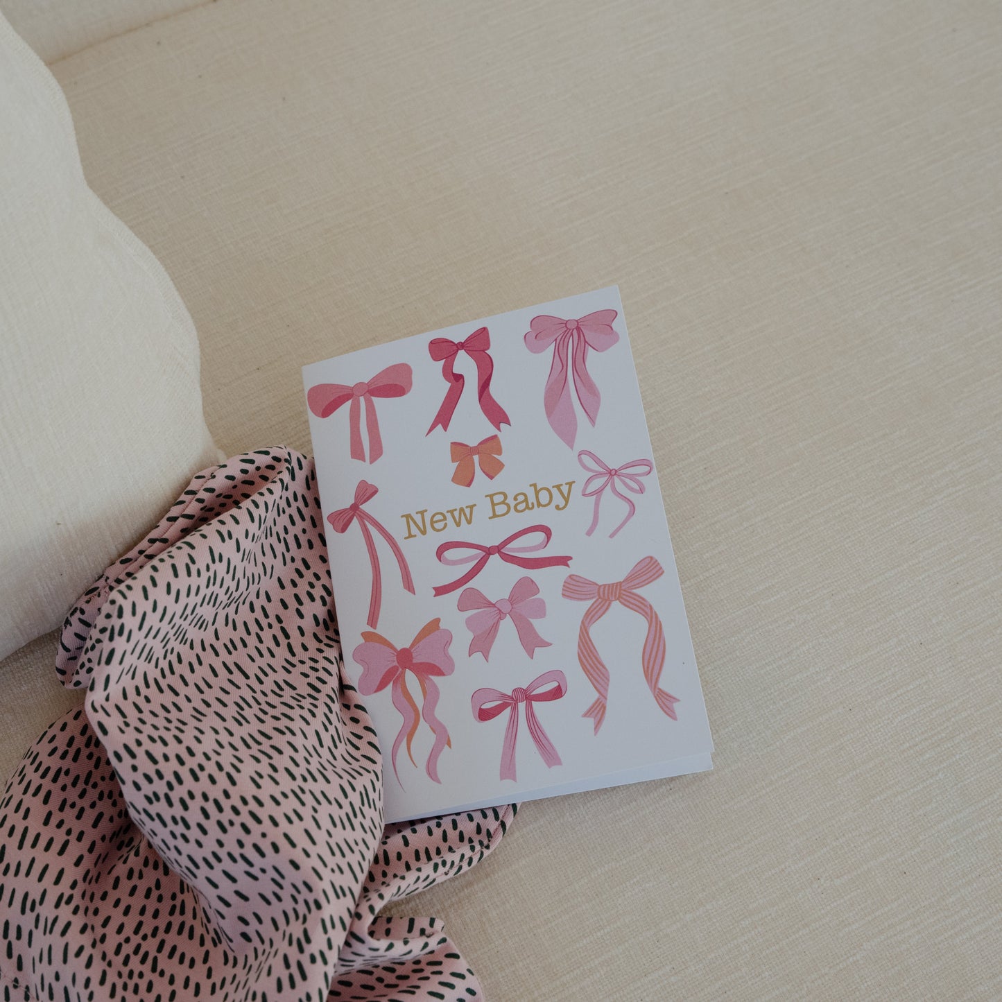 Card - New Baby- Pink Bows