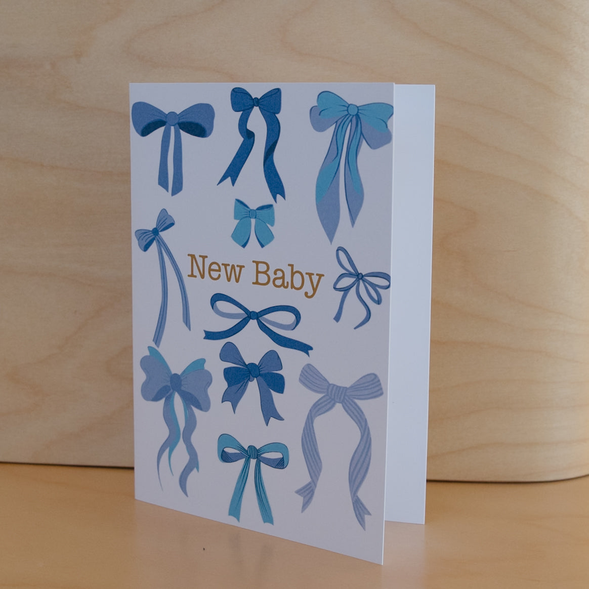 Card - New Baby- Blue Bows